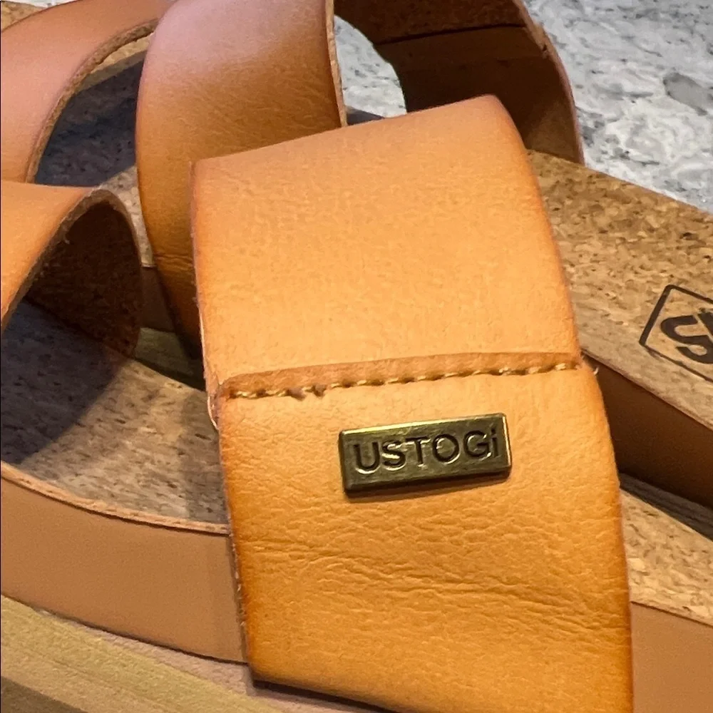 Ustogi NWOB USTOGI Tan Slide Tan Sandals Size 6 - Picture 8 of 8